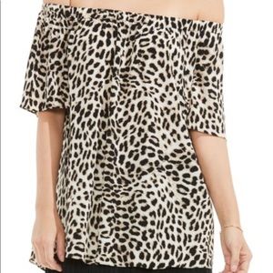 Vince Camuto Leopard Off the Shoulder Top